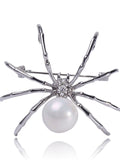Retro Halloween Spider Pearl Brooch