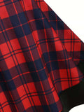 Plaids 1950s Off Shoulder Knitted Dress