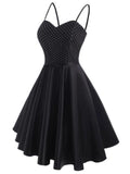 Black 1950s Polka Dot Strap Dress
