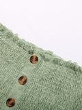 Green Tube Top Buttons Belt Jumpsuit