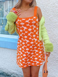 1960s Floral Strap Knitted Pencil Dress
