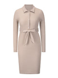 1960s Chelsea Collar Button Solid Dress