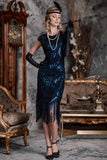 [US Warehouse] Blue 1920s Tassel Gatsby Flapper Dress