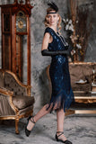 [US Warehouse] Blue 1920s Tassel Gatsby Flapper Dress