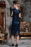 2PCS Top Seller Blue 1920s Dress & Accessories Set