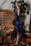 [US Warehouse] Blue 1920s Beaded Fringed Flapper Dresses