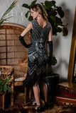 1920s Sequined Fringe Dress