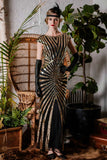 1920s Sequin Art Deco Maxi Dress