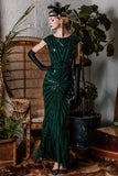 1920s Sequin Art Deco Maxi Dress