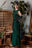[US Warehouse] Green 1920s Sequin Art Deco Maxi Dress
