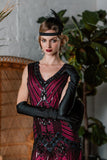 [US Warehouse] Rose Red 1920s Flapper Sequin Dress