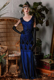 1920s Sequined Maxi Flapper Dress