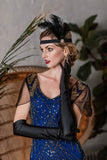 [Clearance] Blue 1920s Sequined Maxi Flapper Dress-US Warehouse