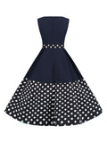 1950s Patchwork Belted Swing Dress