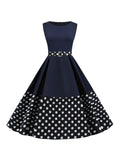 1950s Patchwork Belted Swing Dress