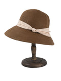 Beige Band Raffia Cloche Hat