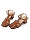 Retro Cutout Sandals High Heel Shoes