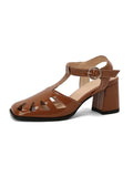 Retro Cutout Sandals High Heel Shoes