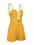 Yellow Polka Dots Spaghetti Strap Romper