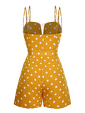 Yellow Polka Dots Spaghetti Strap Romper