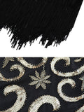 1920s Sequined Fringed V-Neck Charleston Dress
