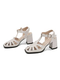 Retro Cutout Sandals High Heel Shoes