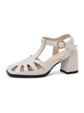 Retro Cutout Sandals High Heel Shoes