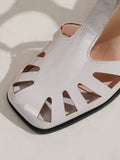 Retro Cutout Sandals High Heel Shoes