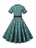 1950s Plaids Belted Swing Dress