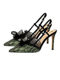 Retro Lace D¨¦cor Sling Back Shoes