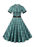1950s Plaids Belted Swing Dress