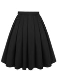 Black 1950s Solid Panel-gore Skirt