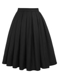 Black 1950s Solid Panel-gore Skirt