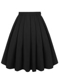 Black 1950s Solid Panel-gore Skirt
