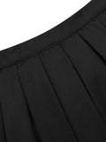 Black 1950s Solid Panel-gore Skirt