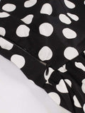 Black 1950s Dot Ruffles Swing Dress