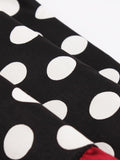 Black 1950s Dot Ruffles Swing Dress