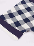 Navy 1950s Plaid Cross Tie Swing Dress