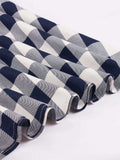 Navy 1950s Plaid Cross Tie Swing Dress