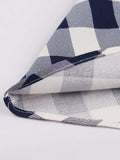 Navy 1950s Plaid Cross Tie Swing Dress