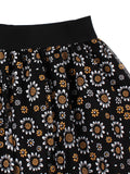 Black 1950s Daisy Mesh Skirt