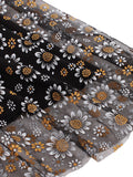 Black 1950s Daisy Mesh Skirt