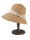 Beige Band Raffia Cloche Hat