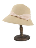 Beige Band Raffia Cloche Hat