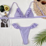 Lavender Ruffled Bikini Set
