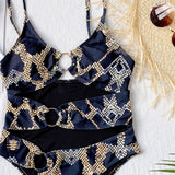 Snake Cut-Out Straps Swimsuit