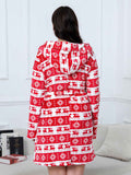 [Plus Size] 1940s Christmas Print Flannel Thickened Sleepwear