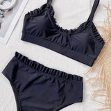 Ruffled High Waist Bikini Set