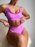 Ruffled High Waist Bikini Set