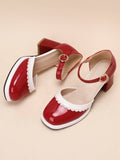 Retro Ankle Strap High Heels Shoes